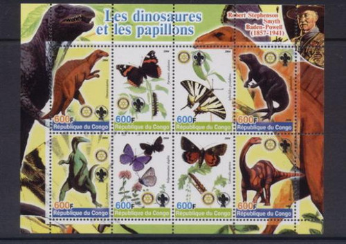 Dinosaurs & Butterflies On Stamps M0765