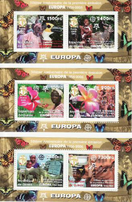 Guinea - 2006 - 50th Anniv of Europa - 6 Sheet  Set  - 7B-843