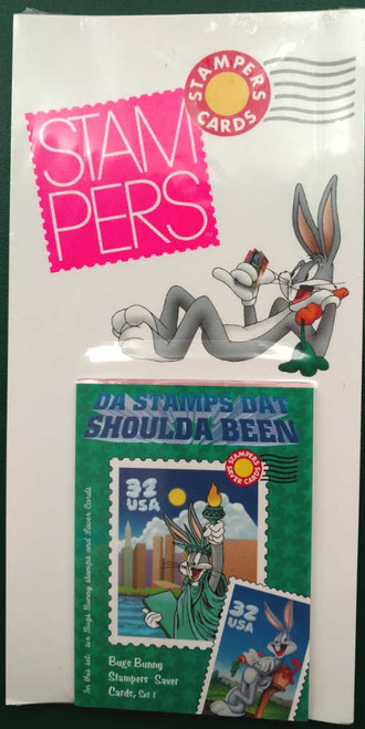Bugs Bunny 6 US Stamps + 6 Trading Cards - Great Stocking Stuffer!
