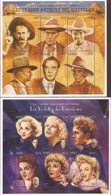 Mali - 1995 Motion Picture Centenary - Set of 3 6 Stamp Sheets #723-5