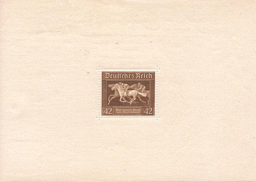 Germany 1936 Munich Horse Race Souvenir Sheet  Scott #B90 7D-001