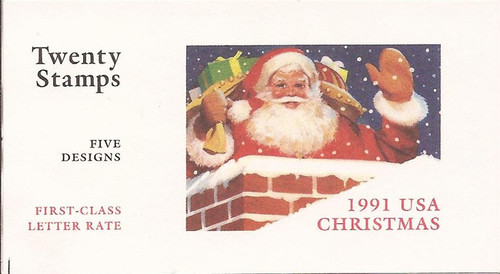 US Stamp 1991 Christmas Santa Claus Booklet of 20 Stamps #BK194