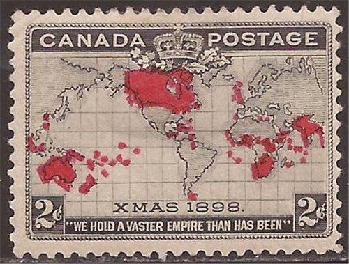 Canada - 1898 2c Christmas British Empire Map -   - Scott #85