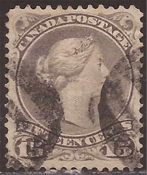 Canada - 1874 15c Victoria - perf 11½ x 12 -   5 #29a