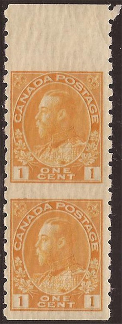 Canada - 1923 1c King George V Coil Pair - perf 8 V H -   #126