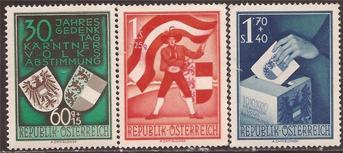 Austria - 1950 Carinthia Plebiscite - 3 Stamp Set - #B269-71 Austria - 1950 Carinthia Plebiscite - 3 Stamp Set - #B269-71