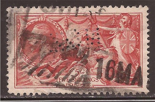 Great Britain - 1934 5sh Britannia -   Scott #223 Cat. $60.00