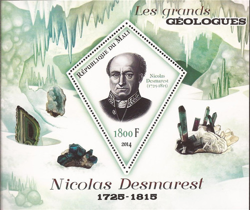 Withdrew 03-10-19-2014 Geologist Nicolas Desmarest - Stamp Souvenir Sheet - 13H-435