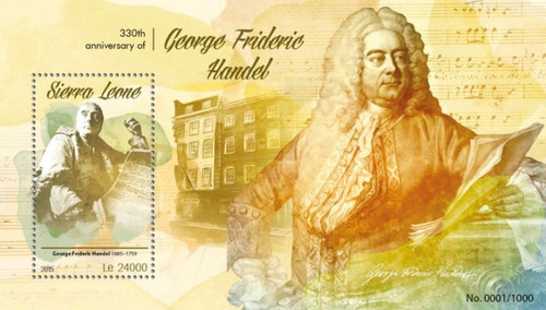 Withdrew 03-15-19-Sierra Leone - 2015 George Frideric Handel - Souvenir Sheet-SRL15601b