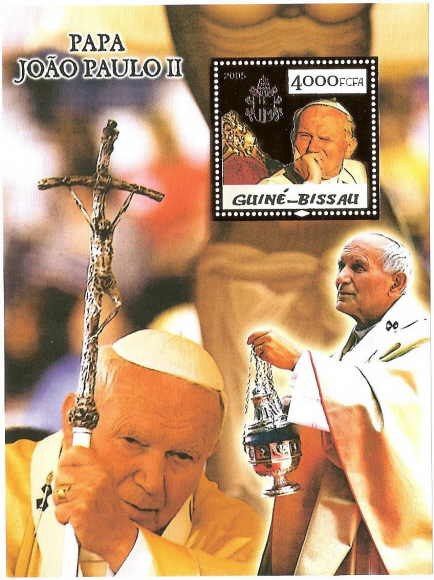 Guinea-Bissau - Pope John Paul Gold Foil Stamps 5p02bg
