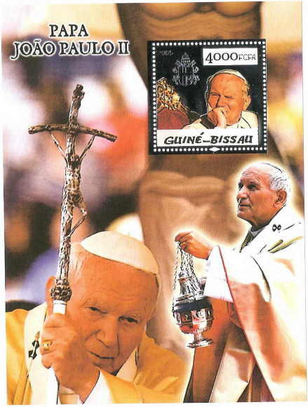 Guinea-Bissau Pope John Paul Silver Foil Stamps 5p02bs