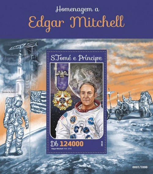 St Thomas - 2016 Edgar Mitchell - Stamp Souvenir Sheet - ST16119b