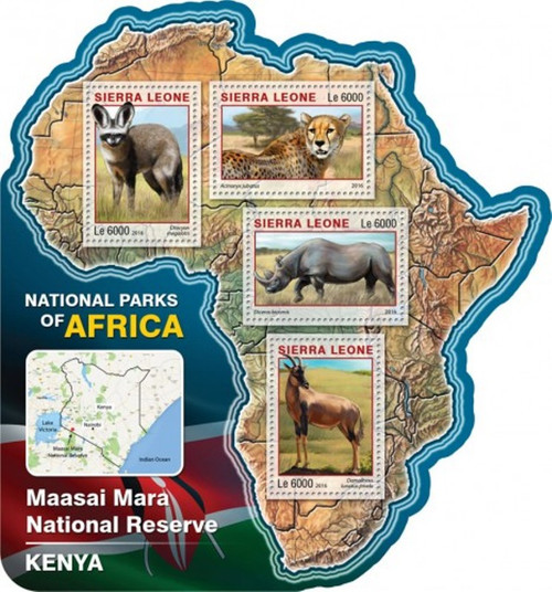 Sierra Leone - 2016 National Reserve Kenya - 4 Stamp Sheet - SRL16513a