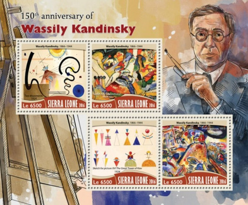 Sierra-Leone - 2016 Wassily Kandinsky - 4 Stamp Sheet - SRL16702a