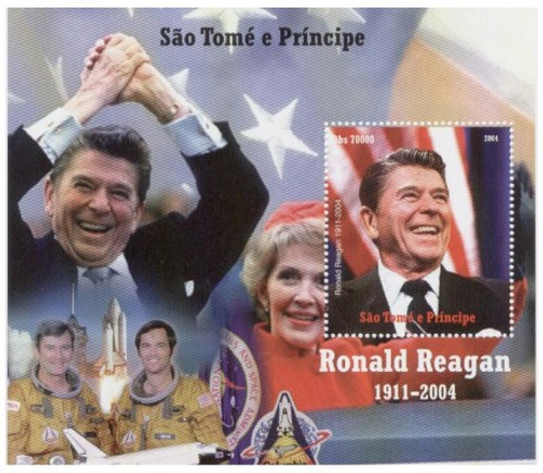 St Thomas & Prince - Ronald Reagan Mint Stamp Souvenir Sheet STP805-9