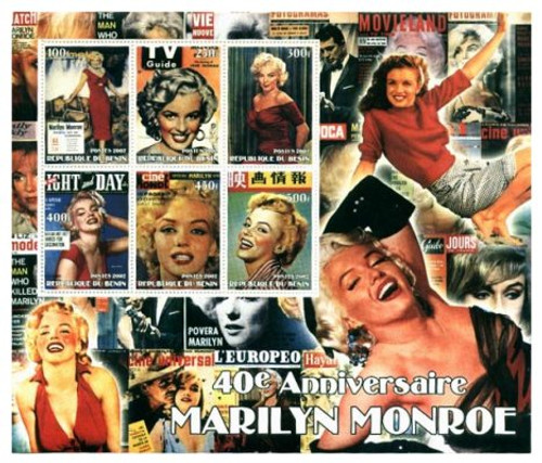 Benin - Marilyn Monroe Magazine Cover Deluxe Stamp Sheet