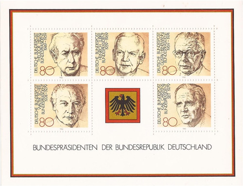 Germany - 1982 Presidents - 5 Stamp Sheet - Scott #1384