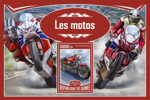 Guinea - 2017 Motorcycles - Stamp Souvenir Sheet - GU17325b