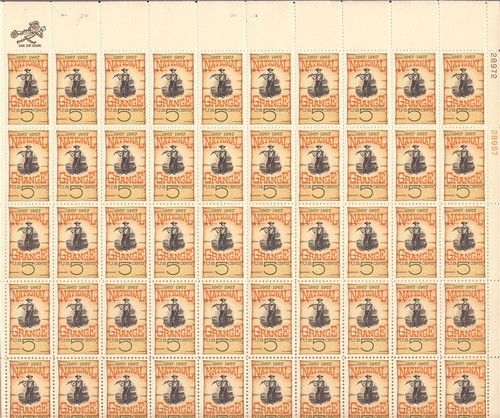 US Stamp 1967 National Grange 50 Stamp Sheet - Scott #1323