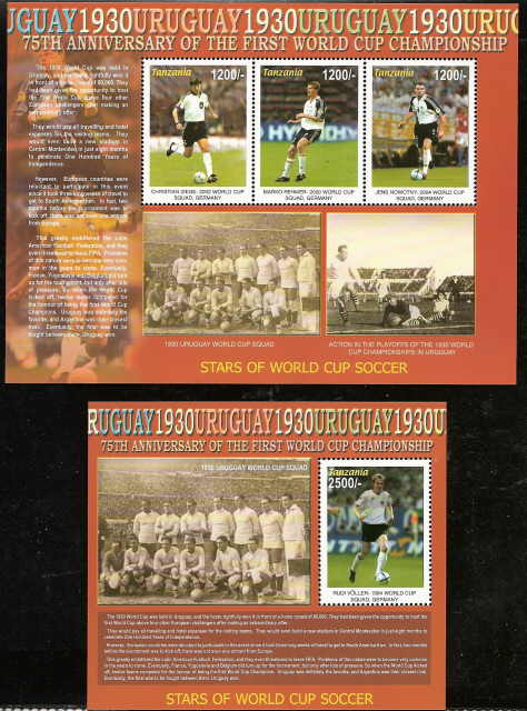 Tanzania - World Cup Anniversary - 2 Sheet Set TAN0525