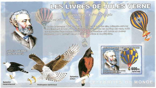 Congo - 2006 - Jules Verne - Stamp Souvenir Sheet F/VF MNH - 3A-050