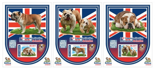 Mozambique - 2017 British Bulldog - Set of 3 Sheets - MOZ15108d