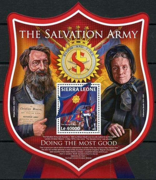 Sierra Leone - 2017 Salvation Army - Stamp Souvenir Sheet - SRL171019b