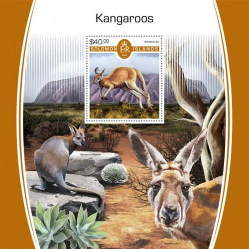Solomon Islands - 2017 Kangaroos - Stamp Souvenir Sheet - SLM17505b