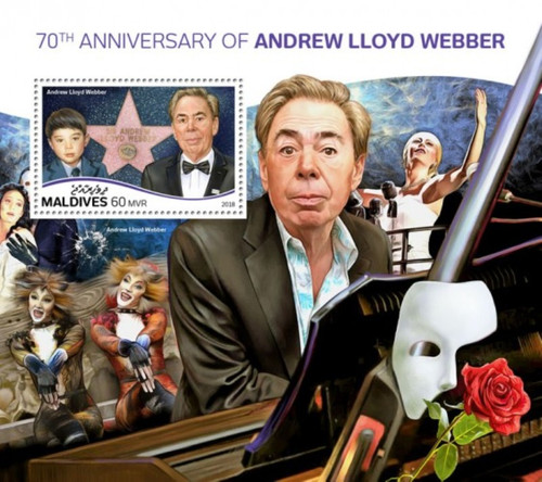 Maldives - 2018 Andrew Lloyd Webber - Stamp Souvenir Sheet - MLD18707b Maldives - 2018 Andrew Lloyd Webber - Stamp Souvenir Sheet - MLD18707b