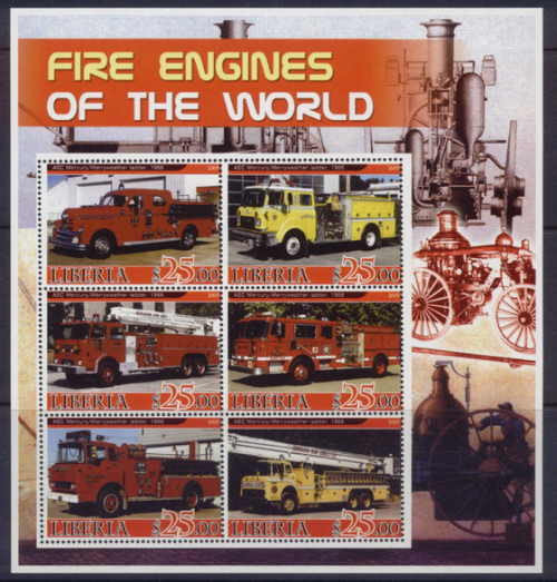 Fire Engines on Stamps M0904