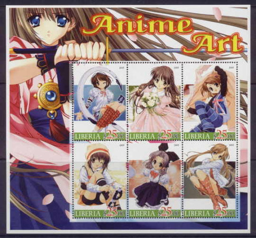 Anime Art - Two Stamp Sheet Set M0905-6