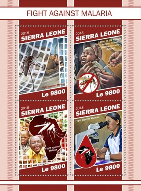 Sierra Leone - 2018 Malaria Fight - 4 Stamp Sheet - SRL181118a