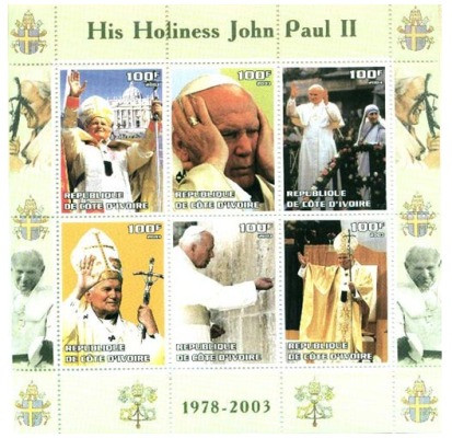 Pope John Paul II -  Sheet of 6 -  - 7409