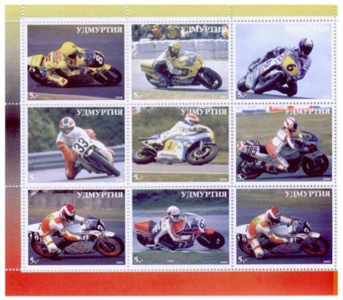 Motorcycles On Stamps - Mint Sheet of 9 Stamps 543
