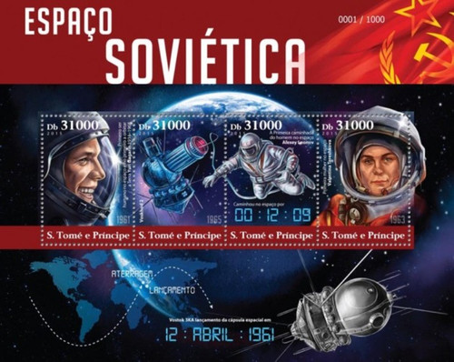 Withdrew 03-10-19-St Thomas - 2015 Soviet Space - 4 Stamp Sheet - ST15417a