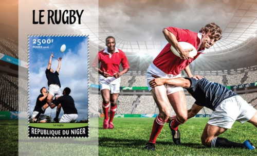 Niger - 2016 Rugby on Stamps - Stamp Souvenir Sheet - NIG16220b