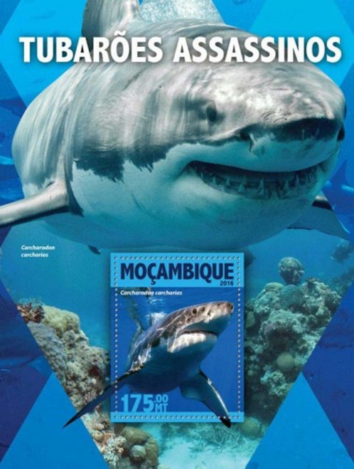 Mozambique - 2016 Killer Sharks - Stamp Souvenir Sheet - MOZ16118b