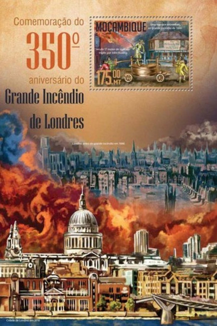 Mozambique - 2016 Great Fire of London - Souvenir Sheet - MOZ16209b
