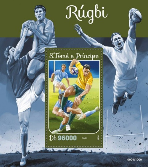 St Thomas - 2016 Sport of Rugby - Stamp Souvenir Sheet - ST16216b