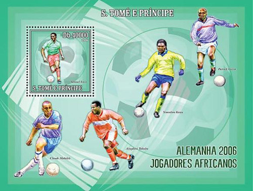 St Thomas - African Football Players Kanu, Eto'o, Vieira ST6108b