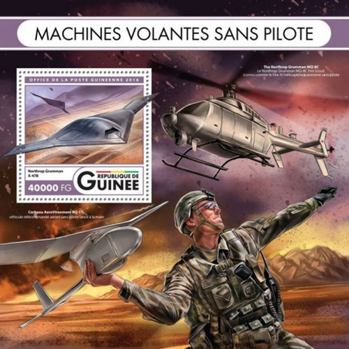 Guinea - 2016 Unmanned Flying Machines - Souvenir Sheet - GU16423b