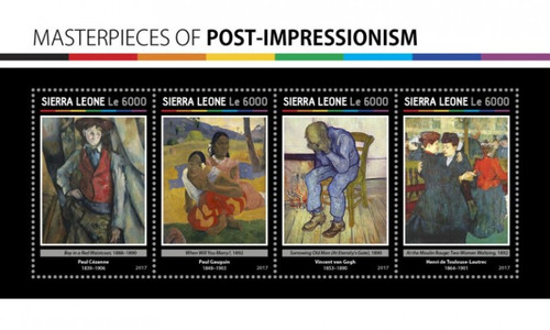 Sierra Leone - 2017 Post-Impessionism - 4 Stamp Sheet - SRL17113a