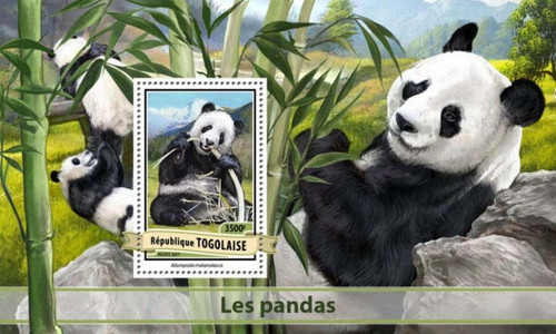 Togo - 2017 Pandas on Stamps - Stamp Souvenir Sheet - TG17103b