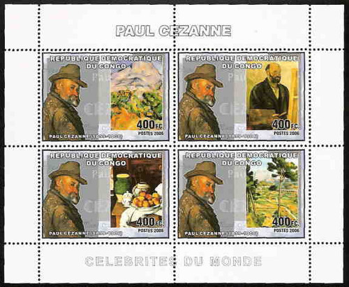 Congo - Paul Cezanne on Stamps - Block of 4  3A-035