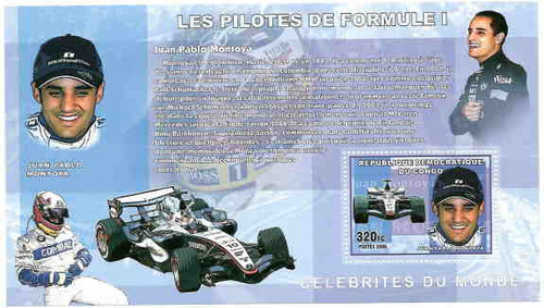 Congo - Juan Pablo Montoya Formula One Driver - Souvenir Sheet 3A-040