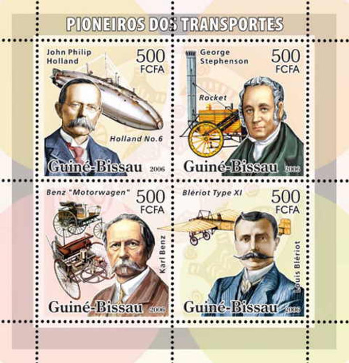 Guinea-Bissau - Transport Pioneers on Stamps - GB6103a