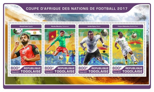 Togo - 2017 African Cup Football - 4 Stamp Sheet - TG17201a