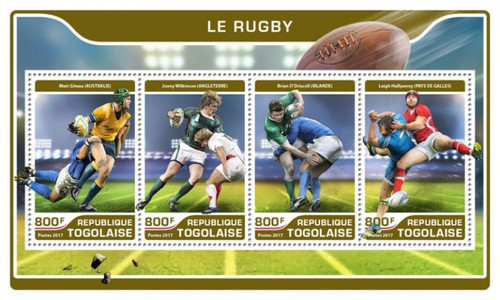 Togo - 2017 Sport of Rugby - 4 Stamp Sheet - TG17205a