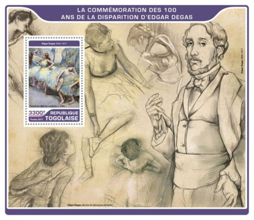 Togo - 2017 Artist Edgar Degas - Stamp Souvenir Sheet - TG17217b