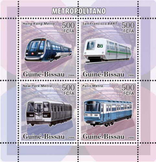 Guinea-Bissau - Underground Trains on Stamps - GB6112a